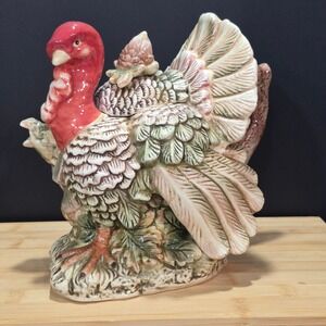 Kaldun & Bogle Hand Painted Tuscan Turkey Teapot Majolica-Style Ceramics